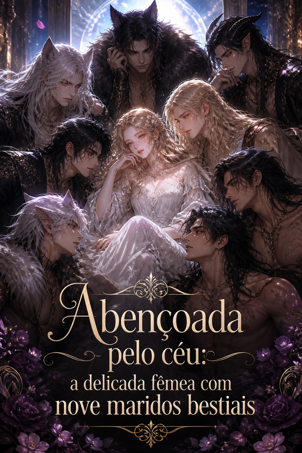 Abençoada pelo céu: a delicada fêmea com nove maridos bestiais